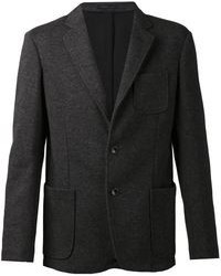 Мужской темно-серый вязаный пиджак от Armani Collezioni
