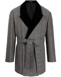 Мужской темно-серый вязаный пиджак от Emporio Armani