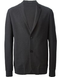 Мужской темно-серый вязаный пиджак от Emporio Armani