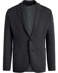 Мужской темно-серый вязаный пиджак от Ermenegildo Zegna