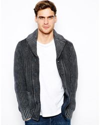 Мужской темно-серый вязаный пиджак
