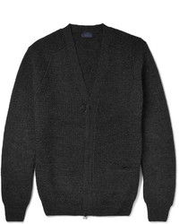 Мужской темно-серый вязаный свитер на молнии от Lanvin