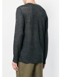 Мужской темно-серый вязаный свитер с круглым вырезом от Barena