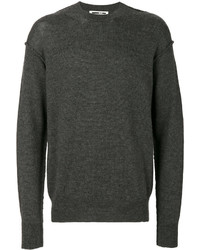 Мужской темно-серый вязаный свитер с круглым вырезом от McQ