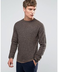 Мужской темно-серый вязаный свитер с круглым вырезом от Selected