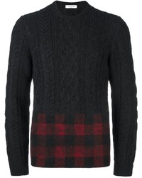 Мужской темно-серый вязаный свитер с круглым вырезом от Valentino