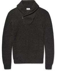 Темно-серый вязаный свитер с отложным воротником от Brioni