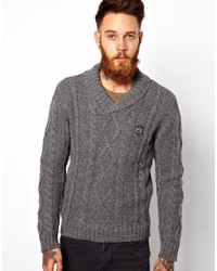 Темно-серый вязаный свитер с отложным воротником от The Kooples Sport