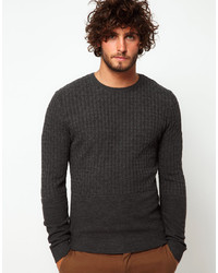 Мужской темно-серый вязаный свитер от Asos