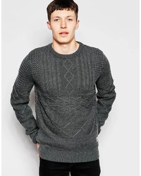 Мужской темно-серый вязаный свитер от Bellfield