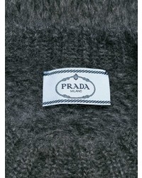 Женский темно-серый вязаный свитер от Prada