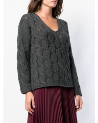 Женский темно-серый вязаный свитер от Lamberto Losani