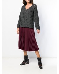 Женский темно-серый вязаный свитер от Lamberto Losani