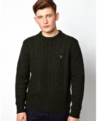 Мужской темно-серый вязаный свитер от Farah Vintage