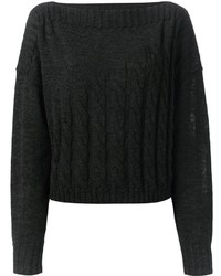Женский темно-серый вязаный свитер от Jean Paul Gaultier