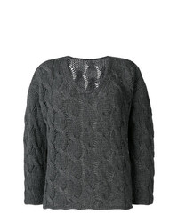 Женский темно-серый вязаный свитер от Lamberto Losani