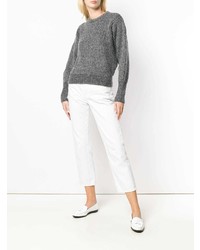 Женский темно-серый вязаный свитер от MAISON KITSUNE