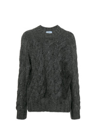 Женский темно-серый вязаный свитер от Prada