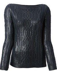 Женский темно-серый вязаный свитер от Ralph Lauren