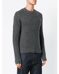 Мужской темно-серый вязаный свитер от Helmut Lang