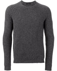 Мужской темно-серый вязаный свитер от Roberto Collina