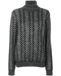 Женский темно-серый вязаный свитер от Saint Laurent