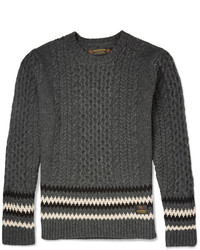 Мужской темно-серый вязаный свитер