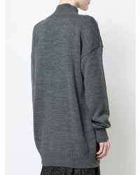 Темно-серый вязаный свободный свитер от Patbo