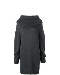 Темно-серый вязаный свободный свитер от Monse