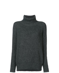 Темно-серый вязаный свободный свитер от Nili Lotan