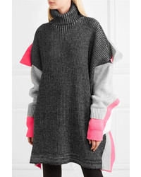 Темно-серый вязаный свободный свитер от Balenciaga