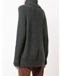 Темно-серый вязаный свободный свитер от Nili Lotan