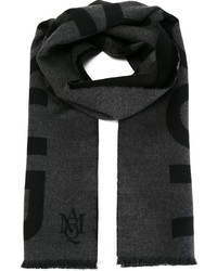 Мужской темно-серый вязаный шарф от Alexander McQueen