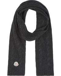 Мужской темно-серый вязаный шарф от Moncler