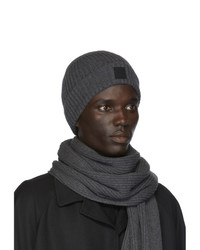 Мужской темно-серый вязаный шарф от BOSS
