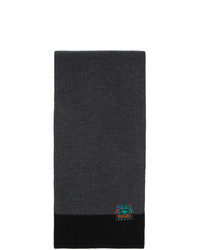 Мужской темно-серый вязаный шарф от Kenzo
