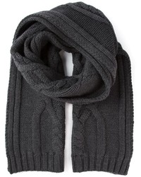 Мужской темно-серый вязаный шарф от Salvatore Ferragamo
