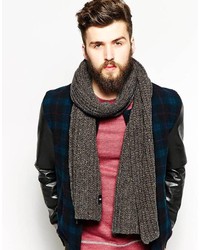 Мужской темно-серый вязаный шарф от Asos