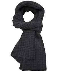 Мужской темно-серый вязаный шарф
