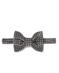 Темно-серый галстук-бабочка с узором "гусиные лапки"