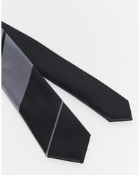 Мужской темно-серый галстук в горизонтальную полоску от Asos