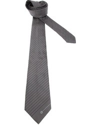 Мужской темно-серый галстук в горизонтальную полоску от Giorgio Armani