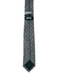 Мужской темно-серый галстук в горошек от Asos