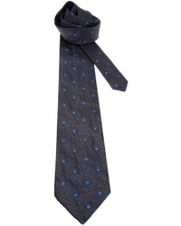 Мужской темно-серый галстук в горошек от Fendi