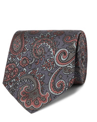 Мужской темно-серый галстук с "огурцами" от Sulka