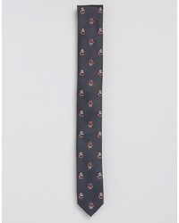 Мужской темно-серый галстук с принтом от Asos