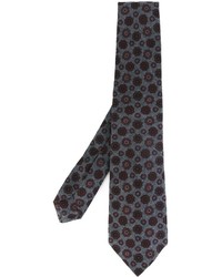 Мужской темно-серый галстук с принтом от Kiton