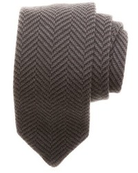 Темно-серый галстук с узором "в ёлочку"