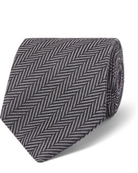 Мужской темно-серый галстук с узором "в ёлочку" от Tom Ford