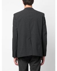 Мужской темно-серый двубортный пиджак в вертикальную полоску от 424